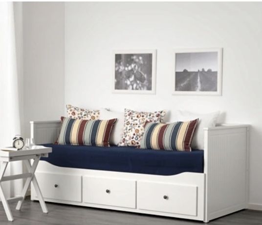Lozko ikea Hemnes z 3 szufladami rozkladane biale