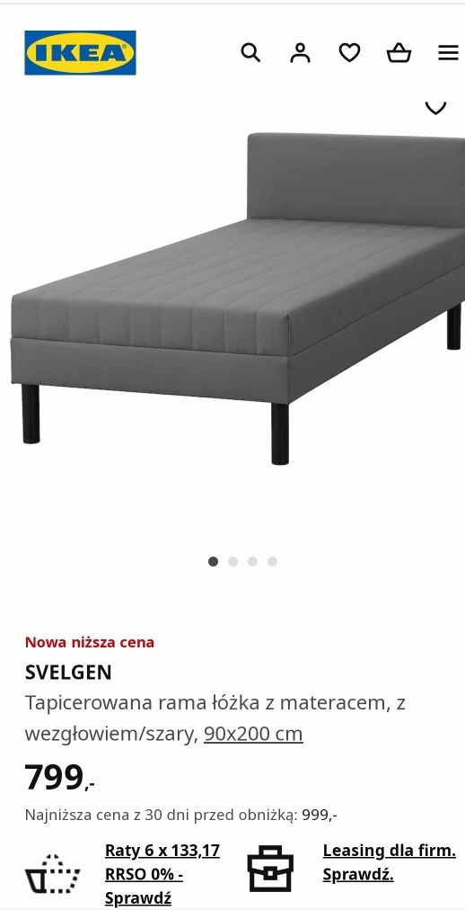 Łóżko jednoosobowe z Ikea