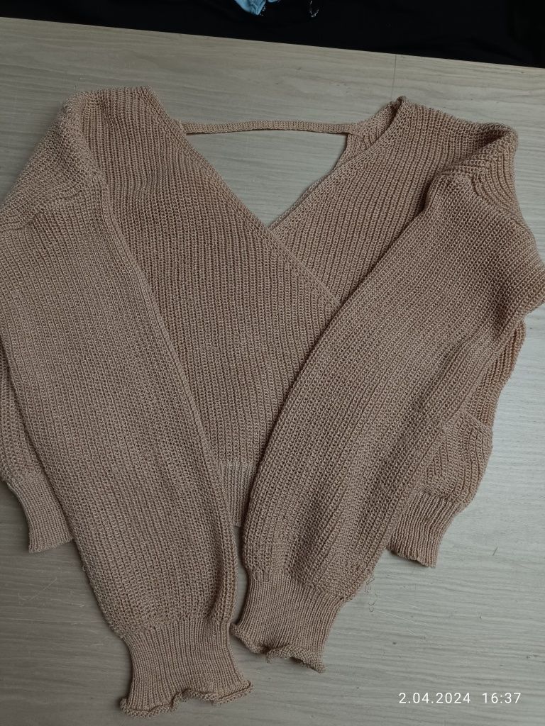 Sweter sheina rozm. S kremowy luźny oversize