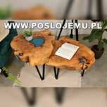 Stoliki kawowe z plastra drewna