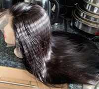 nowa naturalna peruka lace front 100% ludzki włos na co dzien