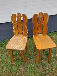 2 solidne drewniane krzeselka