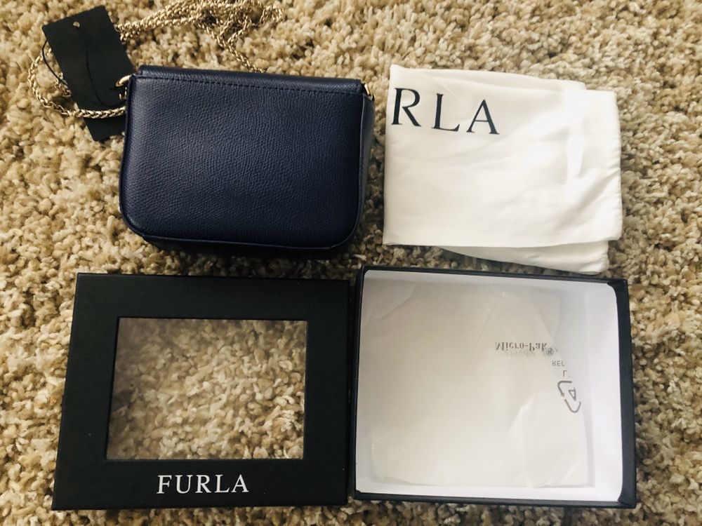 Furla mini оригинал синяя новая