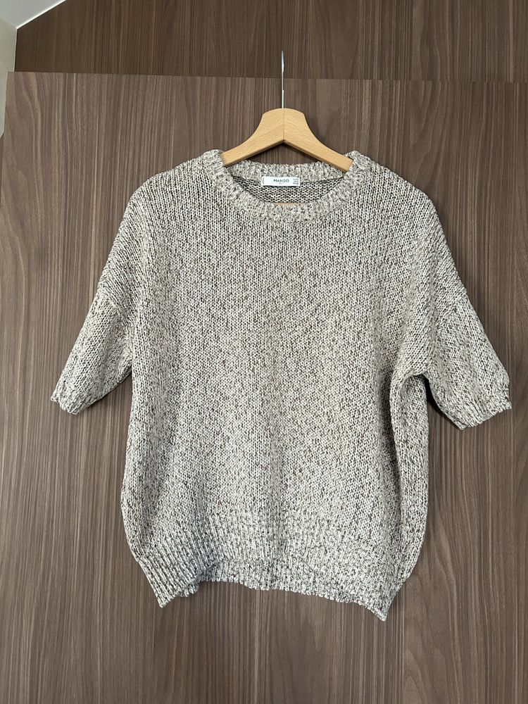 Melanżowy sweter z krótkim rękawem Mango S