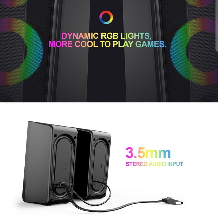 Акустичні колонки для комп'ютера з динамічним підсвічуванням Havit HV