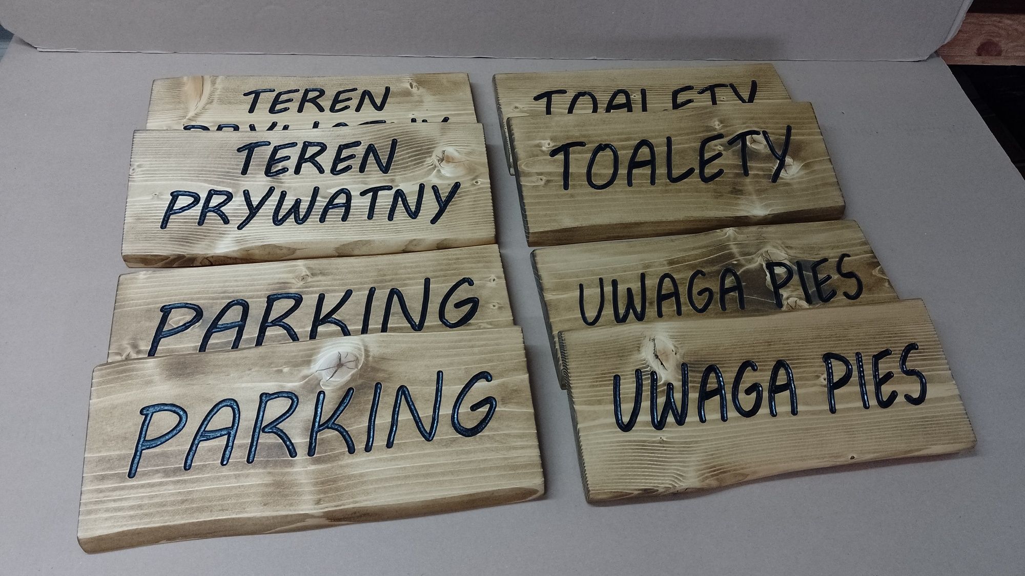 TEREN PRYWATNY szyld drewniany tabliczka informacyjna znak deska grawe