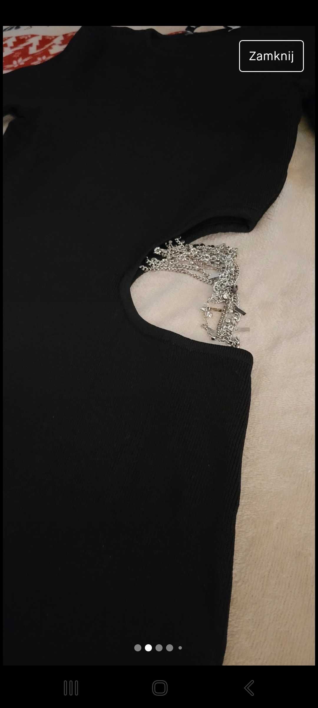 Sukienka Zara rozmiar S M z biżuteryjnymi łańcuszkami nowa