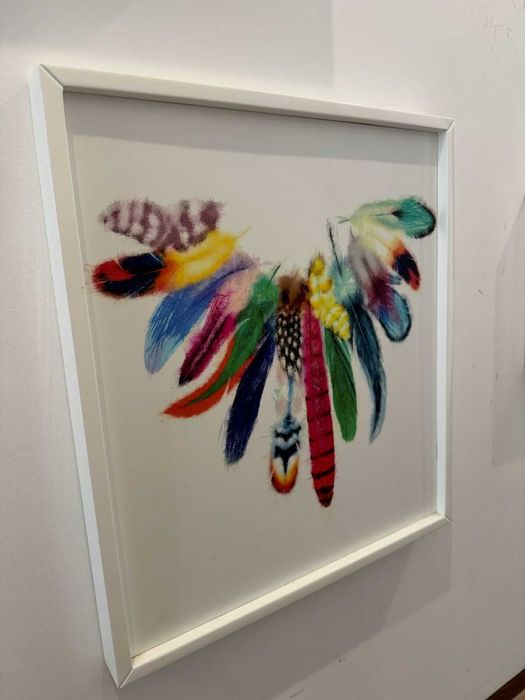 Conjunto 2 quadros com moldura madeira lacada 40x40cm Interdesign