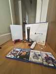Playstation 5 z padem czerwonym + gry + ladowarka