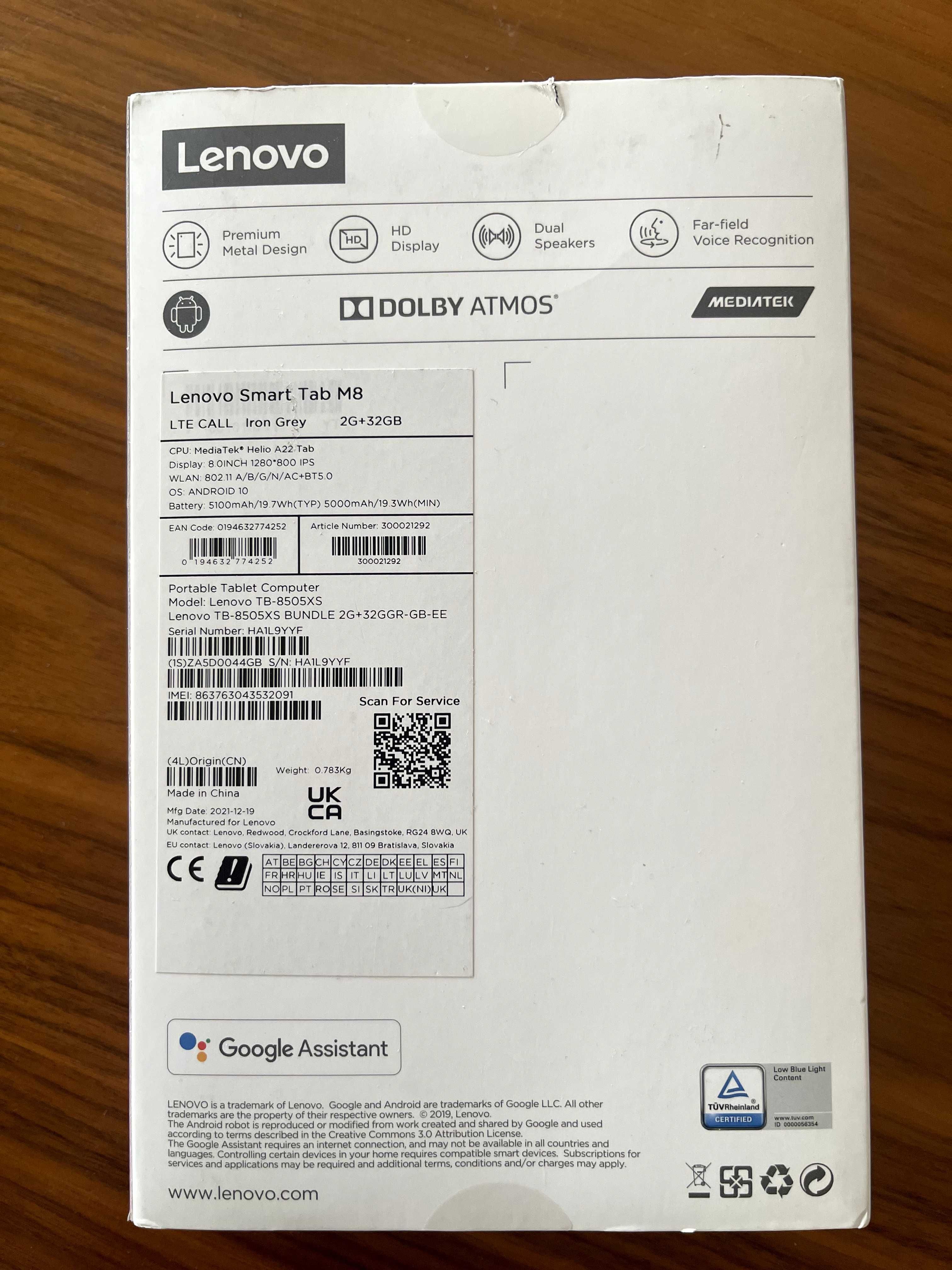 Lenovo Tab M8 TB-8505XS 2/32GB + stacja ładująca – Android 10