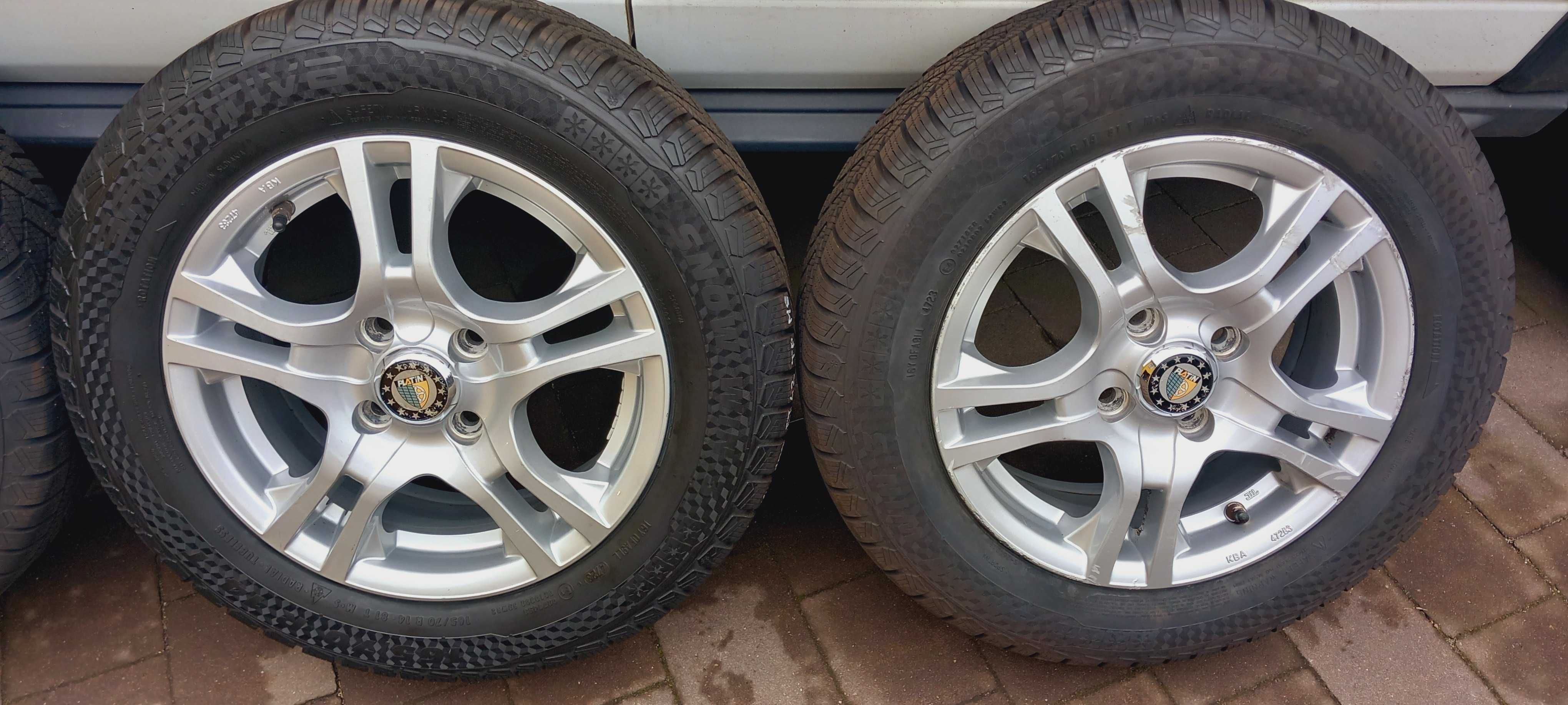 Koła zima alu PLATIN 5.5x14, 4x100+SPORTIVA 165/70R14 M+S, 2024r