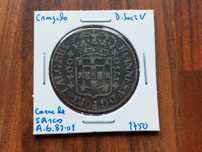 Moeda Cruzado 1750 D. João V  - Coroa de 5 Arcos