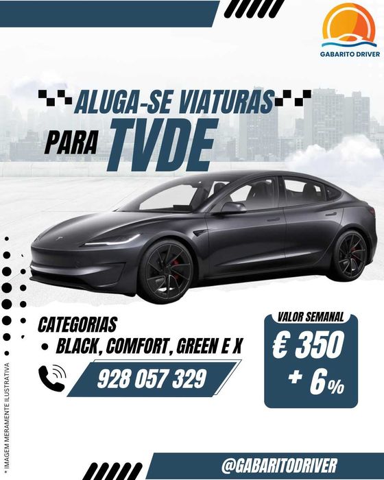 Aluguel de Viatura TVDE - UBER e BOLT