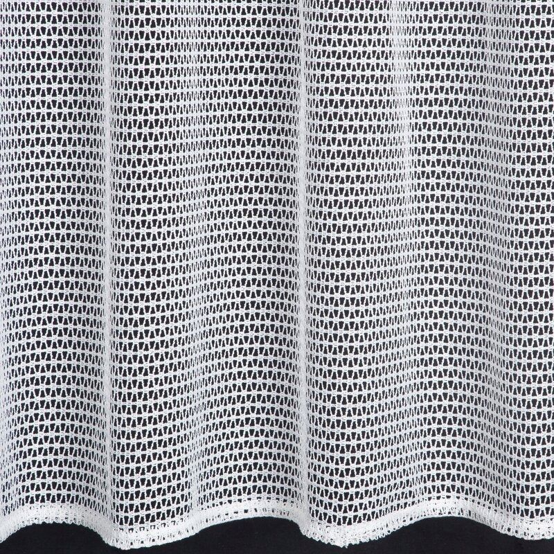 Firana 140x250 biała o strukturze siatki na przelotkach