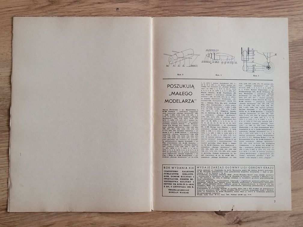 Mały Modelarz nr 12/1977r samolot Mosquito model kartonowy