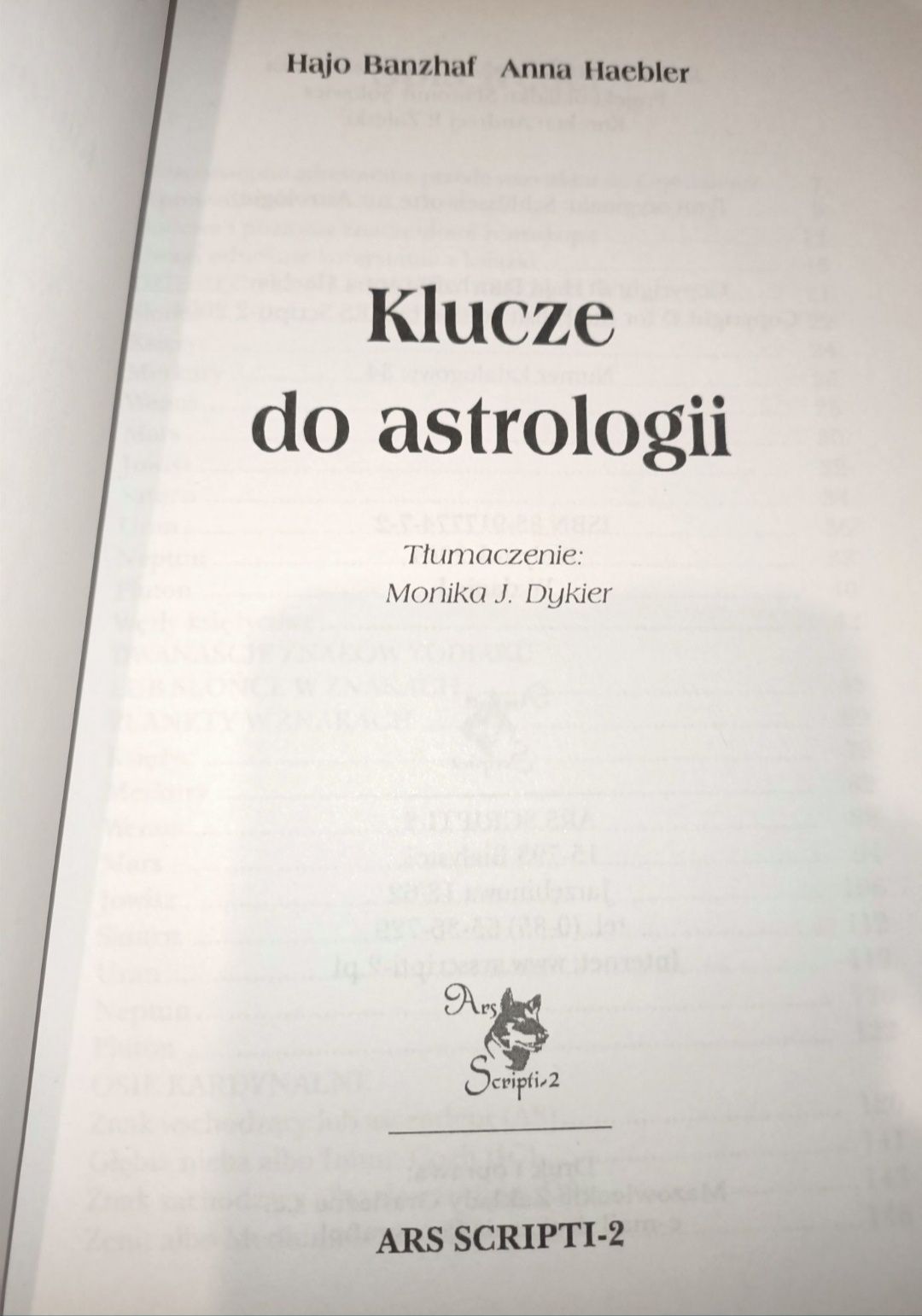 Klucze do astrologii Banzhaf Haebler