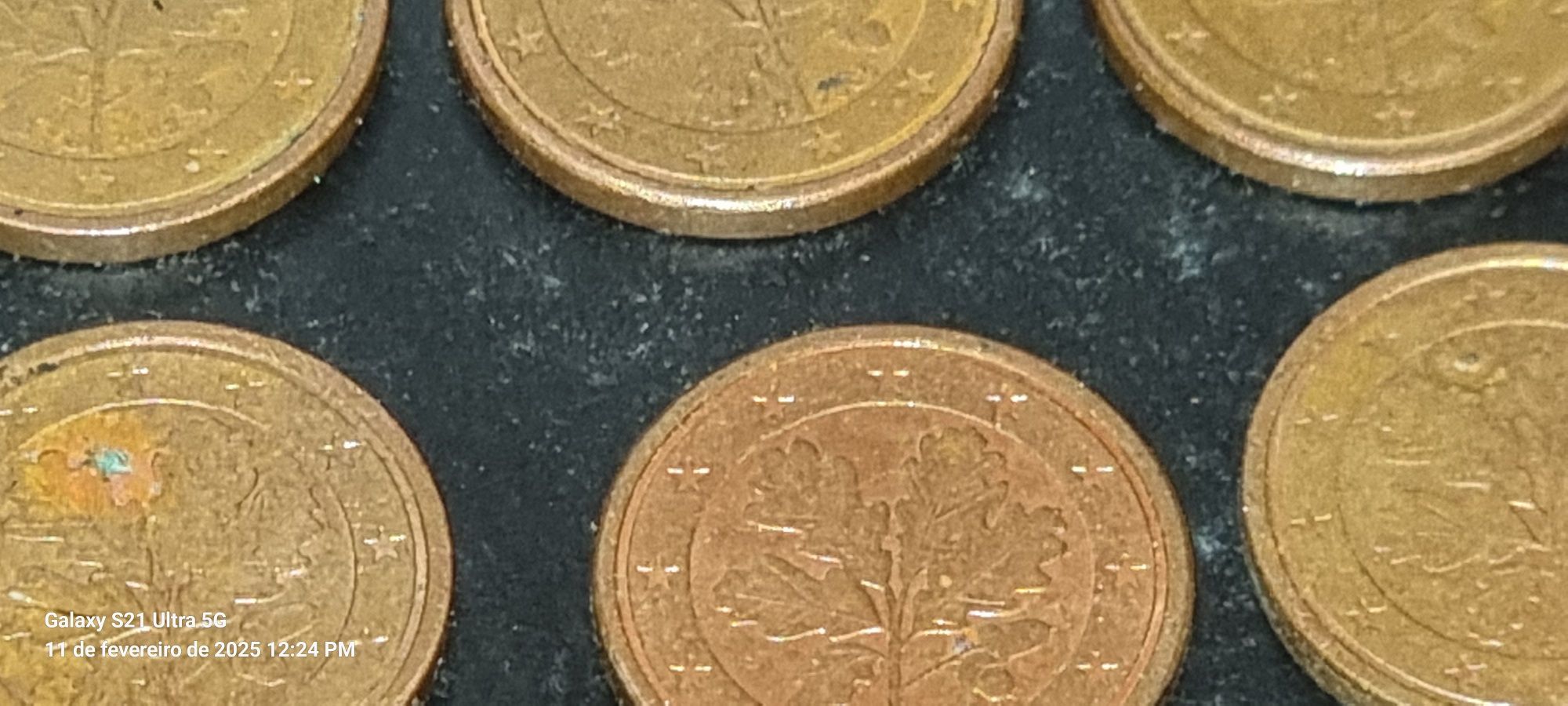 Moedas para coleção, raras 1 cêntimo alemã de 2002 varias letras