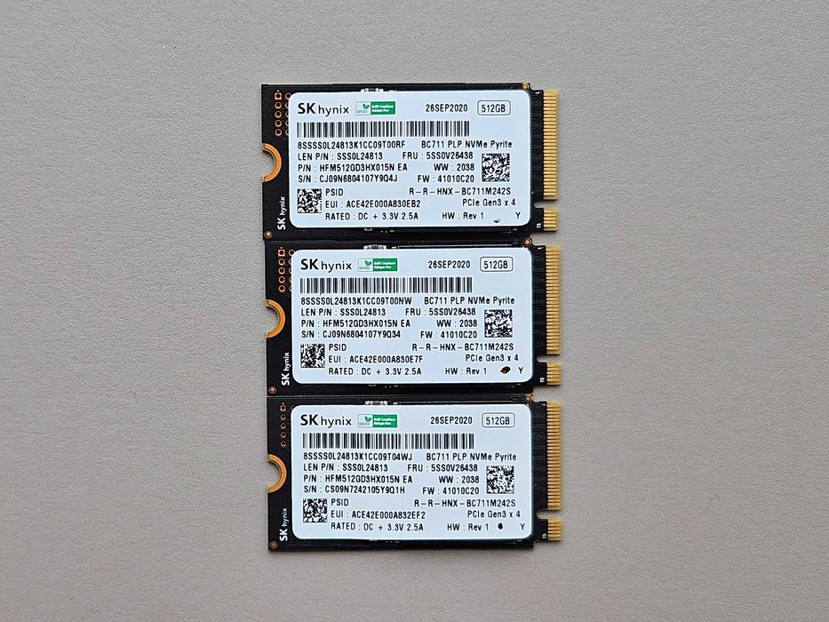 SSD 512Gb M.2 2242 PCIe 3.0 x4 SK Hynix BC711 HFM512GD3HX015N 100%