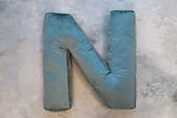 Poduszka literka litera N niebieska Poduszka dla dziecka