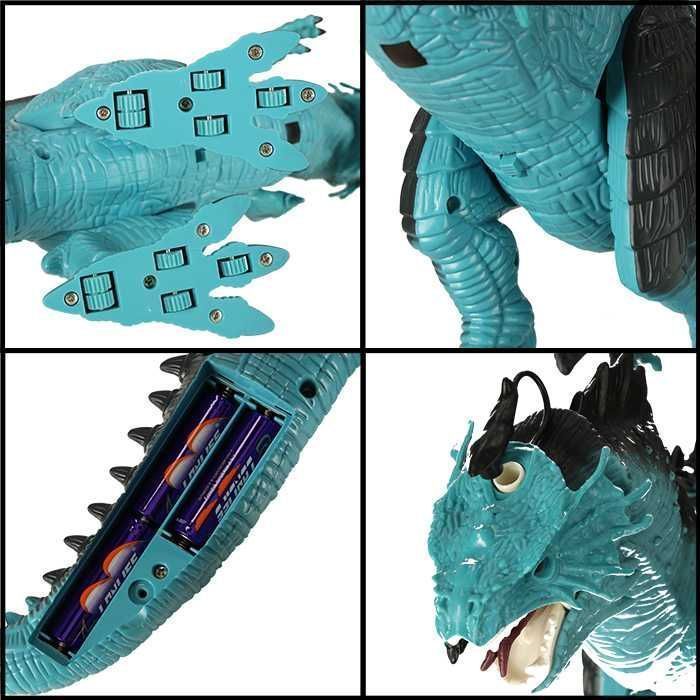 DINOZAUR RC Smok Zdalnie Sterowany CHODZI Ryczy ZIONIE PARĄ 41cm