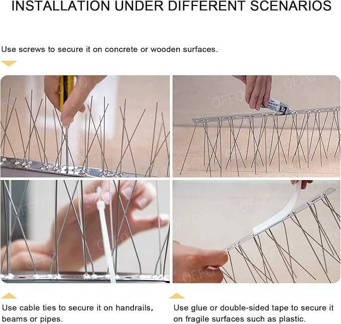 OFFO kolce na ptaki 8 m – odstraszacz gołębi i małych ptaków