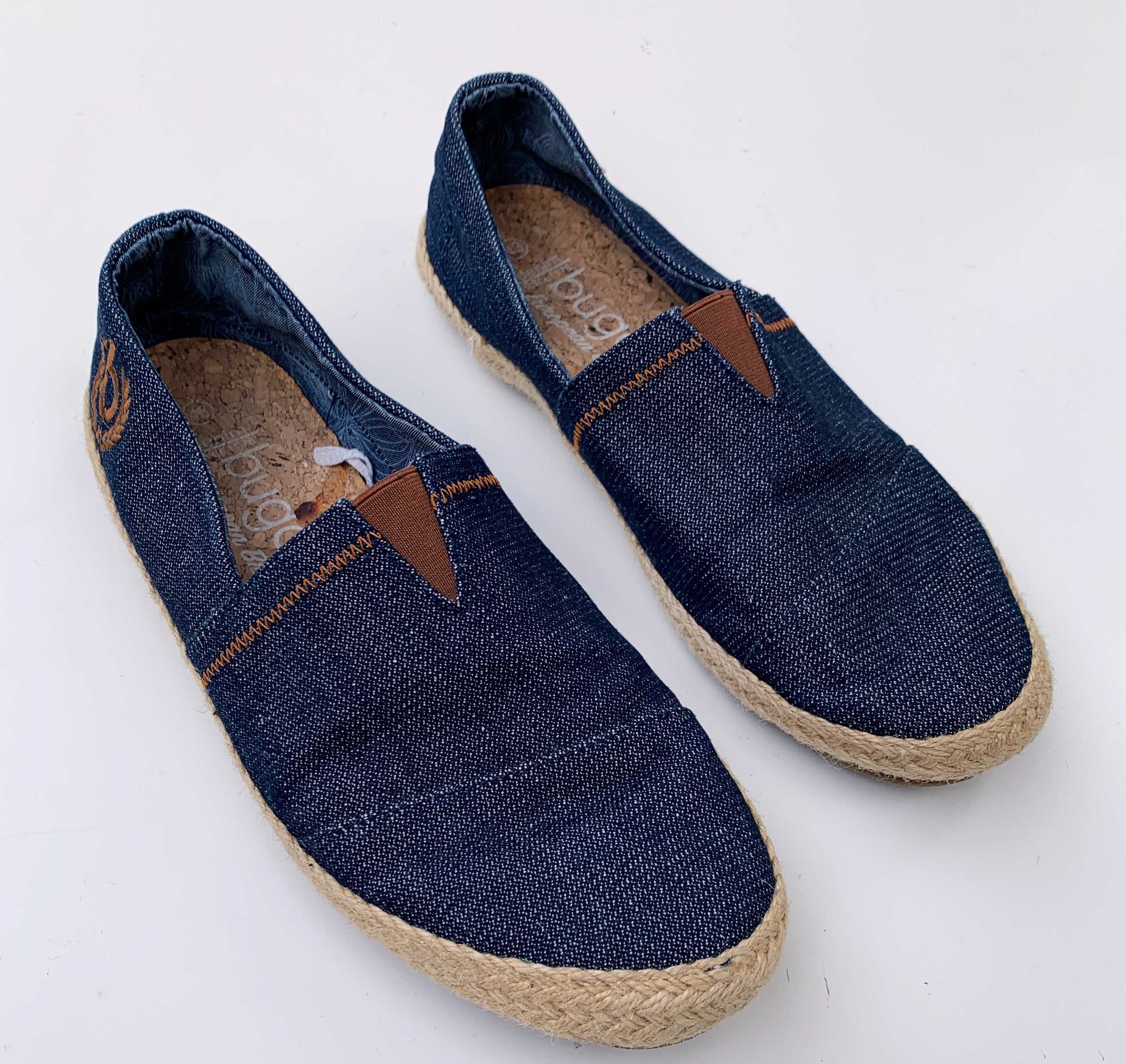 Espadryle Dzinsowe Granatowe Bugatti 43 Slomkowe Jeansowe