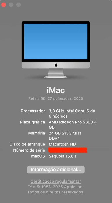 iMac Retina 5K 27-inch 2020 24Gb RAM/500Gb SSD