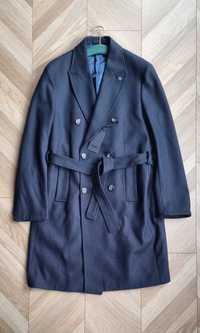 Włoski wełniany płaszcz męski granatowy Liu Jo XL