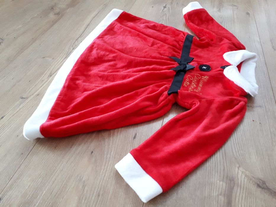 Sukienka Mikołajka strój przebranie mikołajki pomocnik Mikołaja 6-9 74