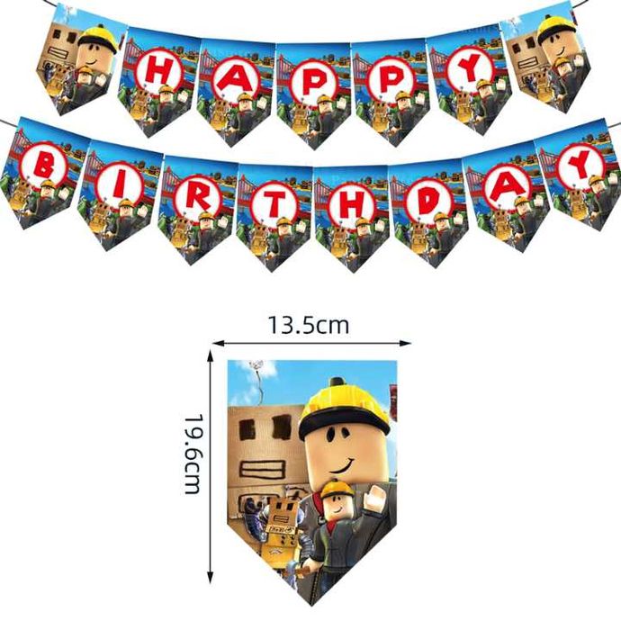 Girlanda Roblox Baner 240cm Gamingowy Urodziny Tort Dekoracja Robux