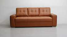 3 osobowa sofa, kanapa, KARMELOWA / brąz SKÓRA naturalna madras 3999