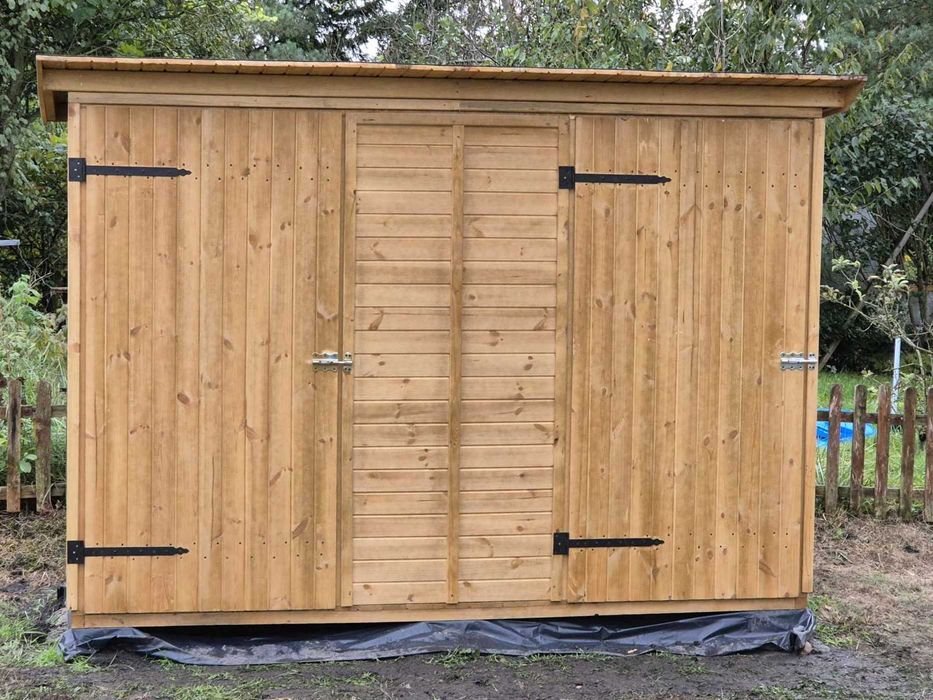 Domek narzędziowy drewniany 3x1 m na narzędzia do ogrodu ROD szopa