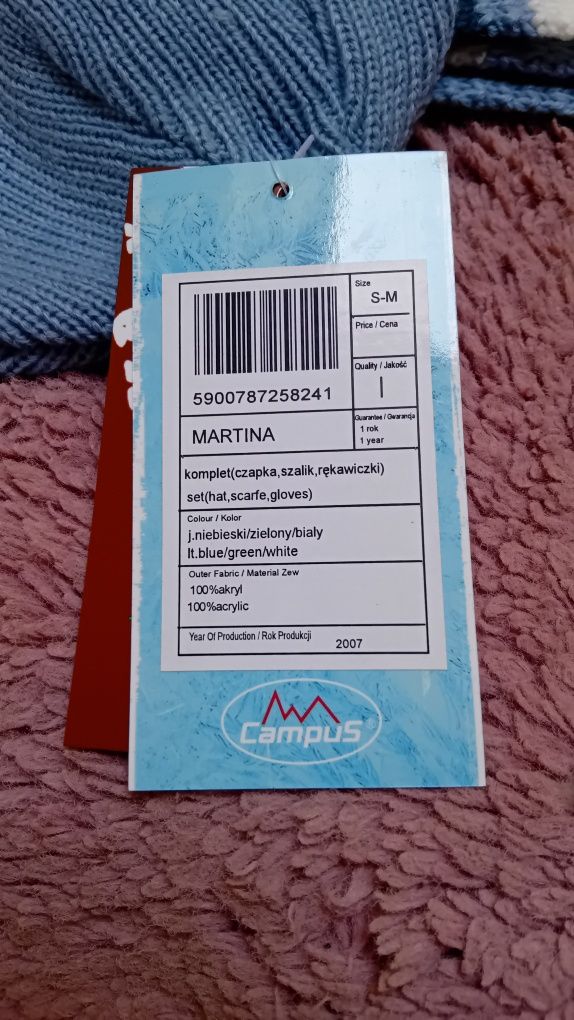 Komplet zimowy  czapka szalik
