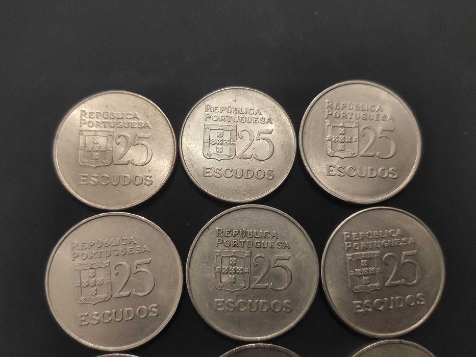 Coleção todas as moedas não comemorativas de 25$ DATAS (1977 a 1986)