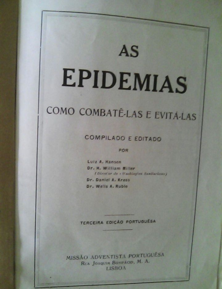 Manual "Epidemias como combate-las" edição do inicio séc XX