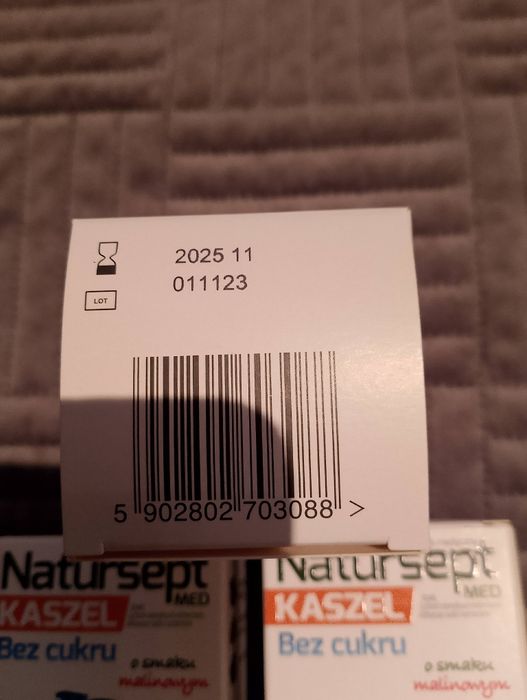 Zestaw Natursept Kaszel dla dzieci lizaki bez cukru smak malin.op.6szt