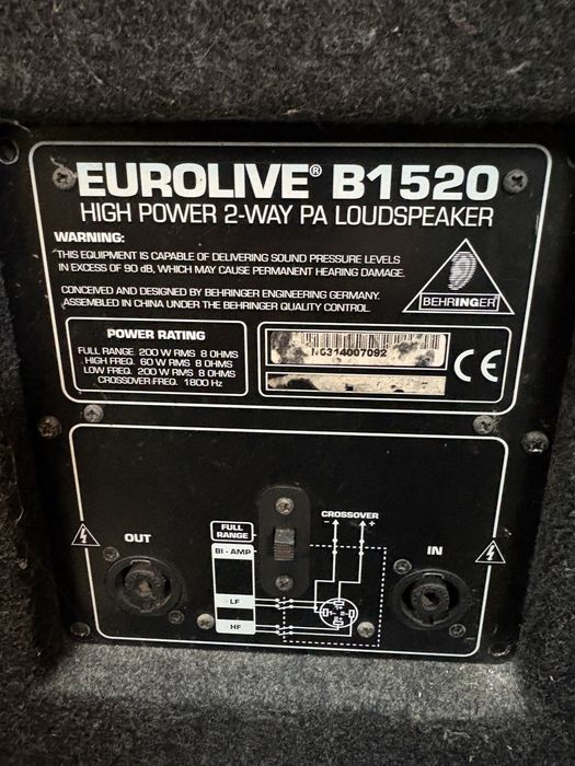 Kolumny estradowe Behringher Eurolive B1520