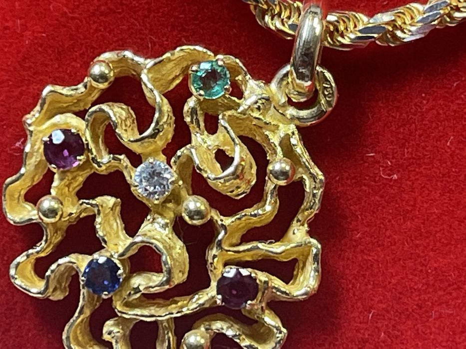 Naszyjnik, łańcuszek, zawieszka ZŁOTO pr.750