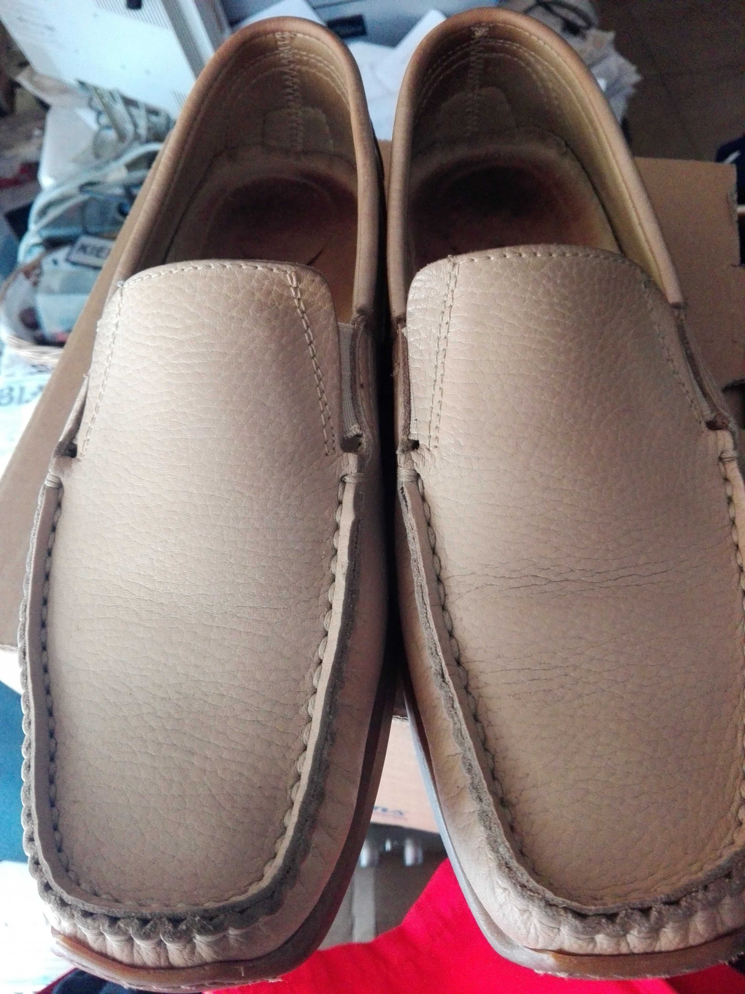 Męskie skórzane mokasyny Scholl 41 buty made ecco clarks skóra ITALY