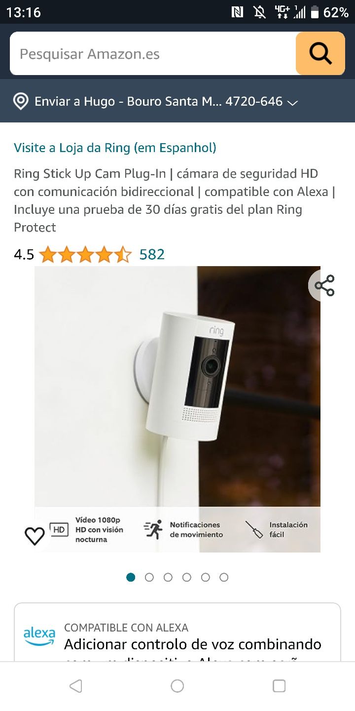 Conjunto segurança Ring (Amazon)