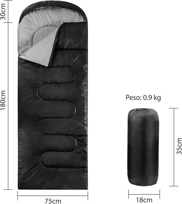 Lekki przenośny śpiwór kempingowy z kompresją NIEBIESKI