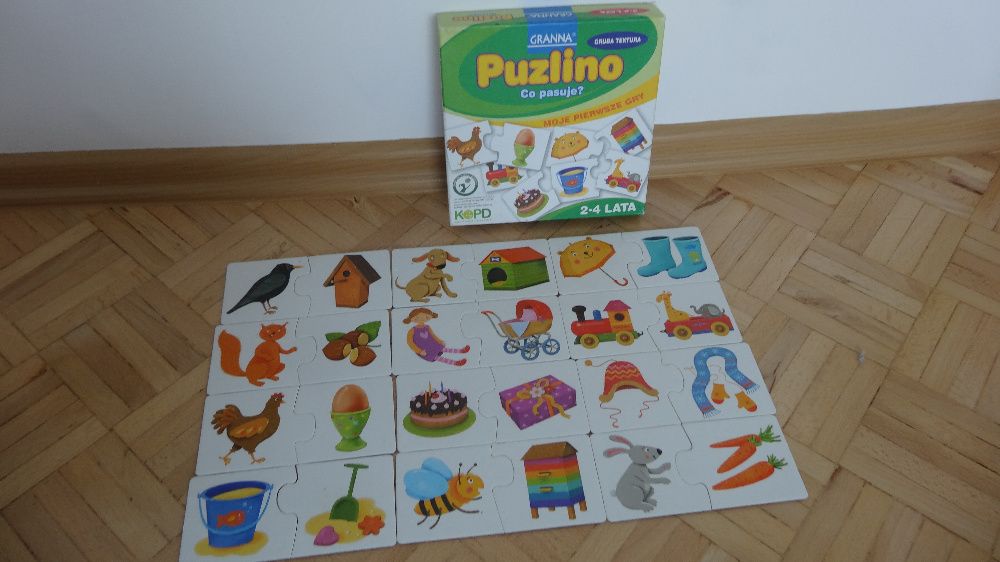 zestaw używany, gry edukacyjne i puzzle, domino, alfabet