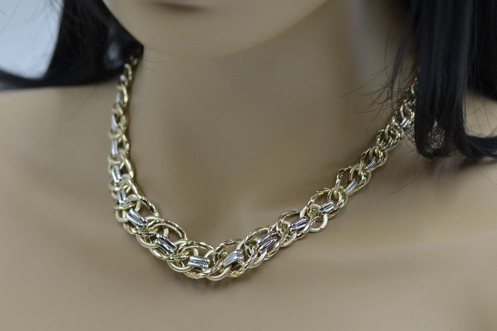 Łańcuszek żółtego białego 14k złota kolia naszyjnik cfc009yw Poznań