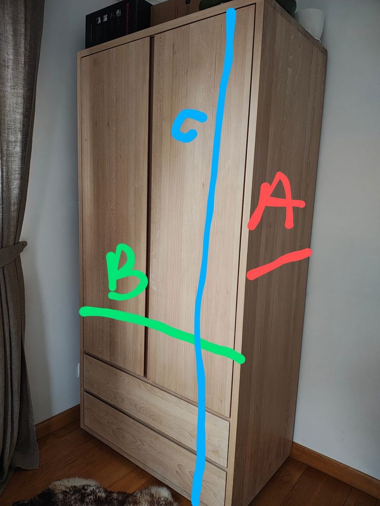 Szafa bukowa drewniana buk lity 200 x 100 x 60 cm