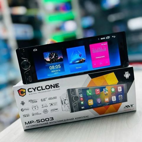 Магнітола 1Din Android Cyclone 5003 2/32Гб CarPlay Android Auto
