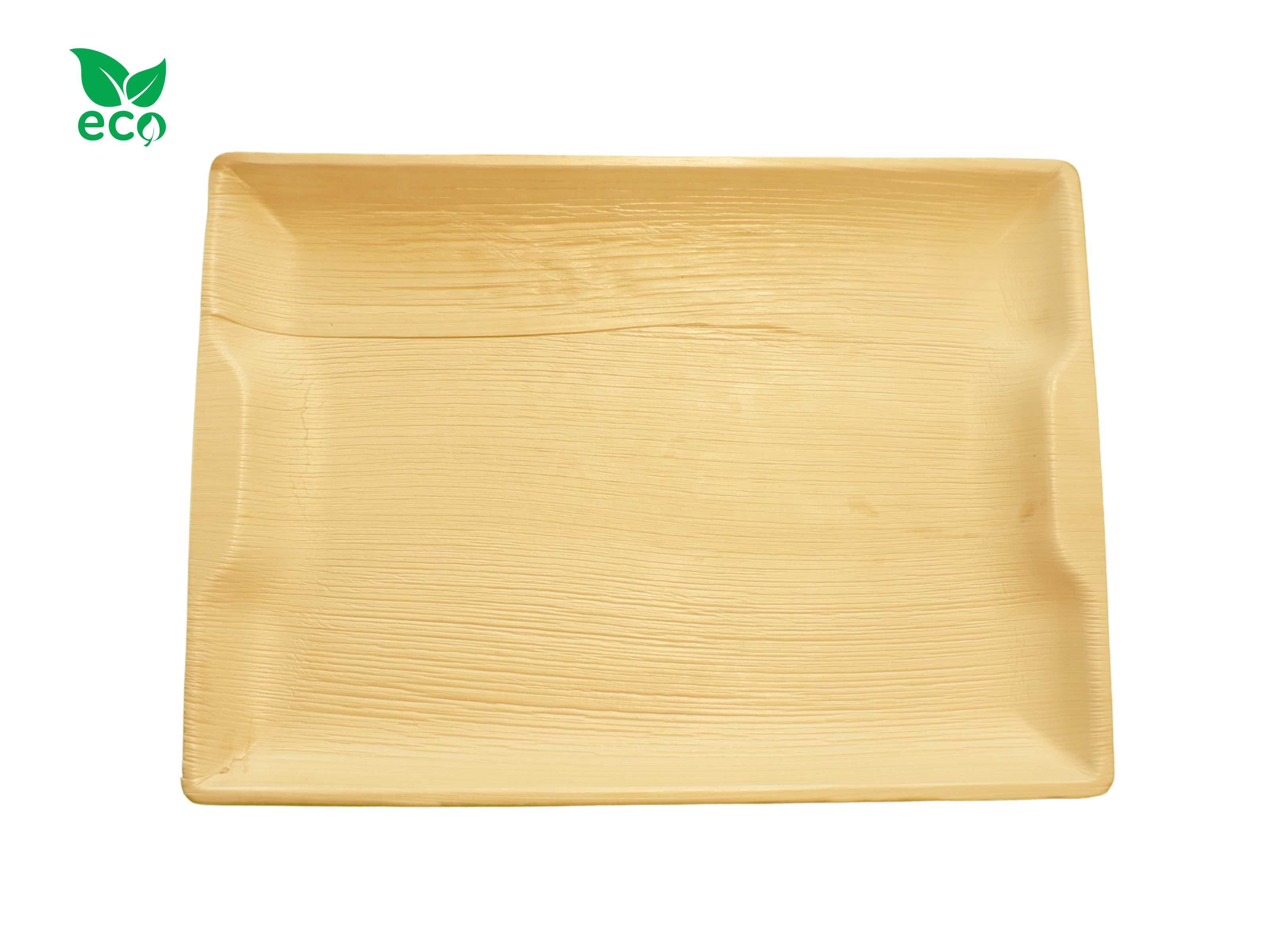 Taca prostokątna z liści palmowych catering 37cm 10szt PREMIUM