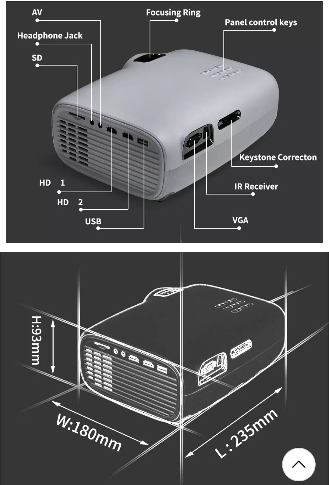 Projector LED com opção de TV BOX ANDROID 10 CINEMA EM SUA CASA .