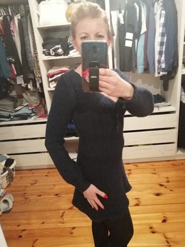 Sweter, tunika butelkowa zieleń M 38