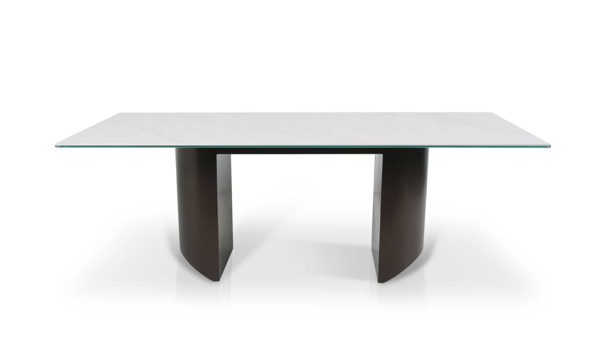 Stół COSIMA blat ze spieku kwarcowego, podstawa brąz 280 cm x 120 cm
