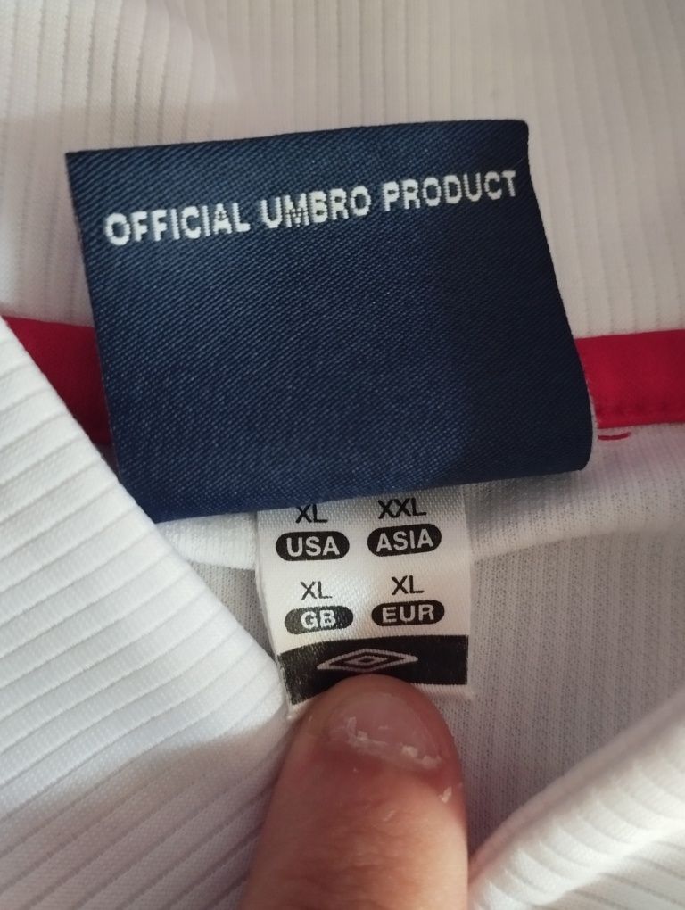 Biało-czarna koszulka polo reprezentacji Anglii Umbro